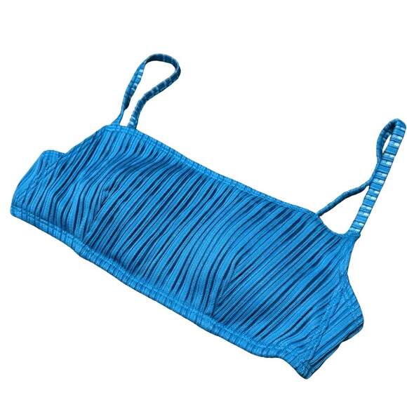 SALT + COVE Ribbed Knit Bikini Bralette Tank Style Swim Top Padded Blue NWT XS - Picture 3 of 7